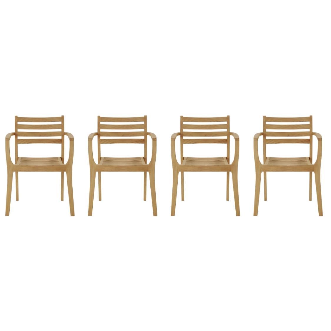 LOOMLAN Outdoor - Kolding Stacking Armchair (Set of 4) - Outdoor Dining Chairs