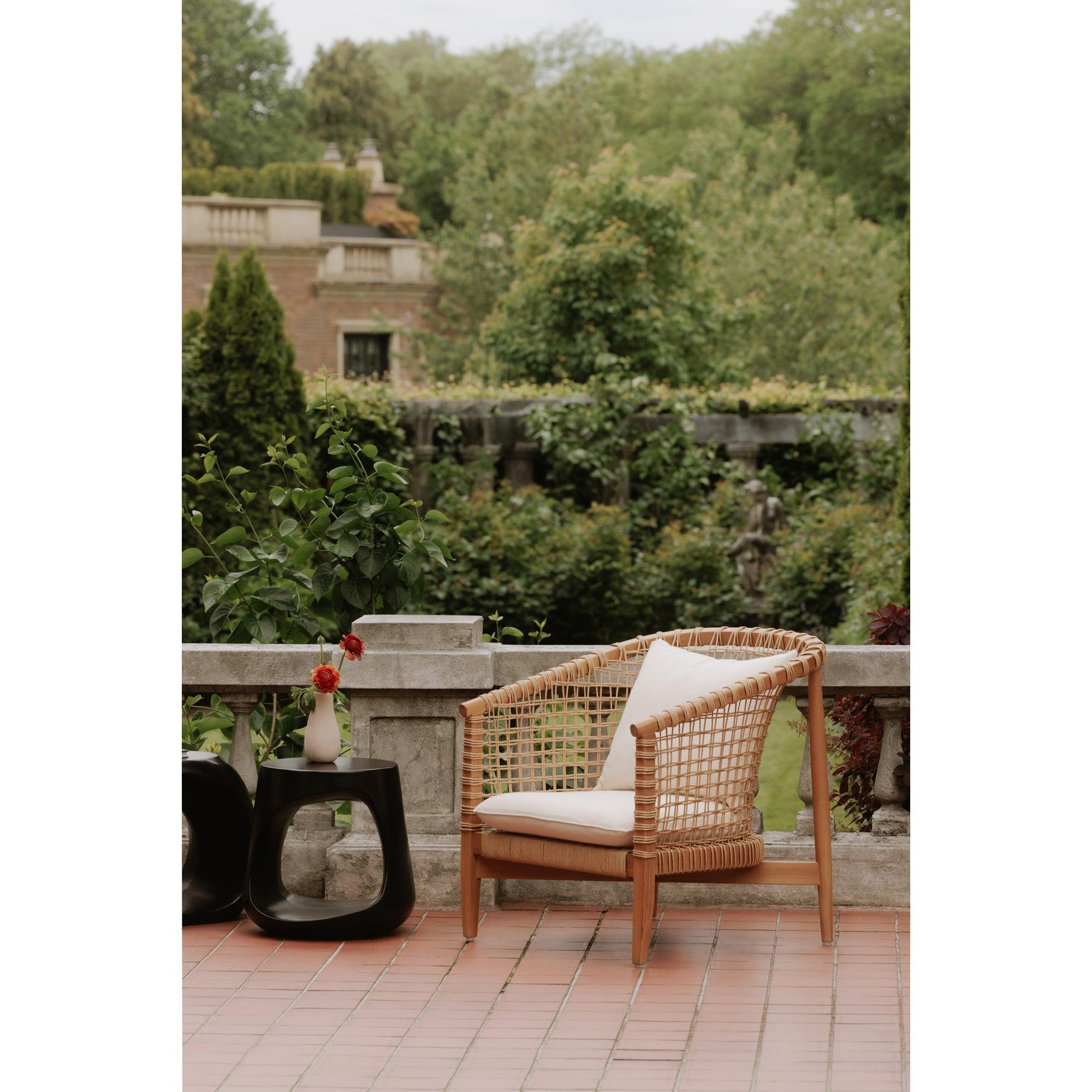 LOOMLAN Outdoor - Kuna Solid Teak Frame with Lloyd Loom Weave Outdoor Chair - Outdoor Lounge Chairs