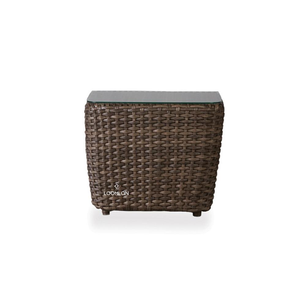 LOOMLAN Outdoor - Largo 22" Bunching Accent Table All Weather Wicker Furniture - Outdoor Side Tables