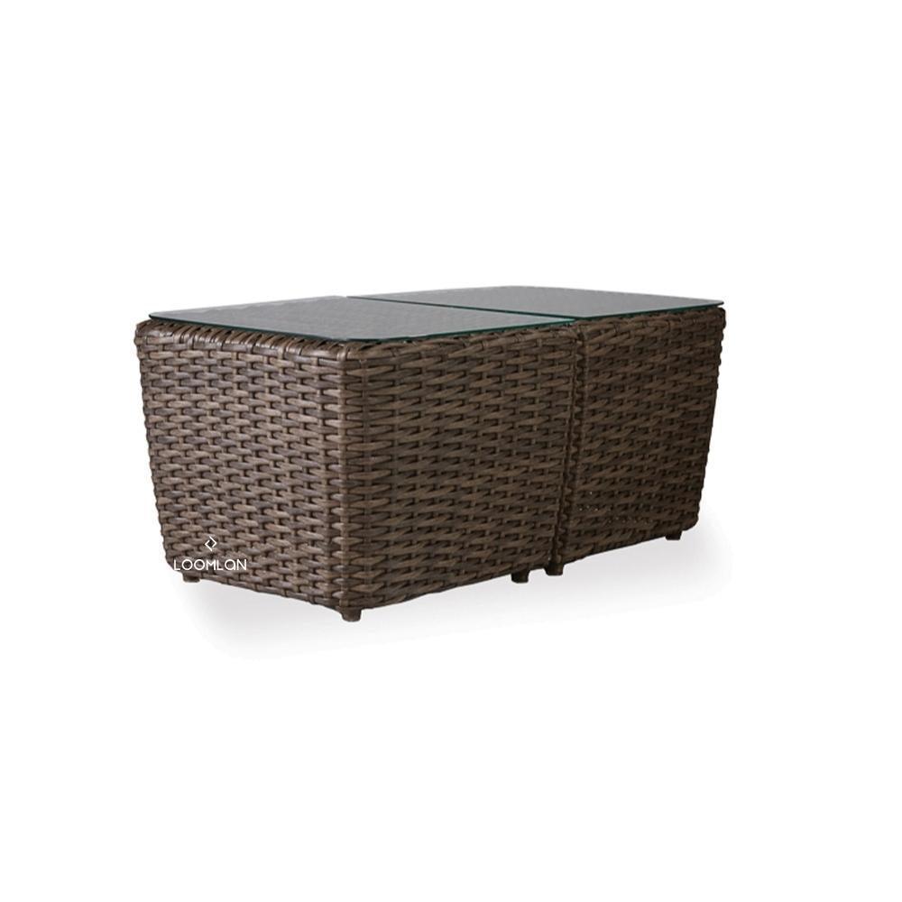 LOOMLAN Outdoor - Largo 22" Bunching Accent Table All Weather Wicker Furniture - Outdoor Side Tables