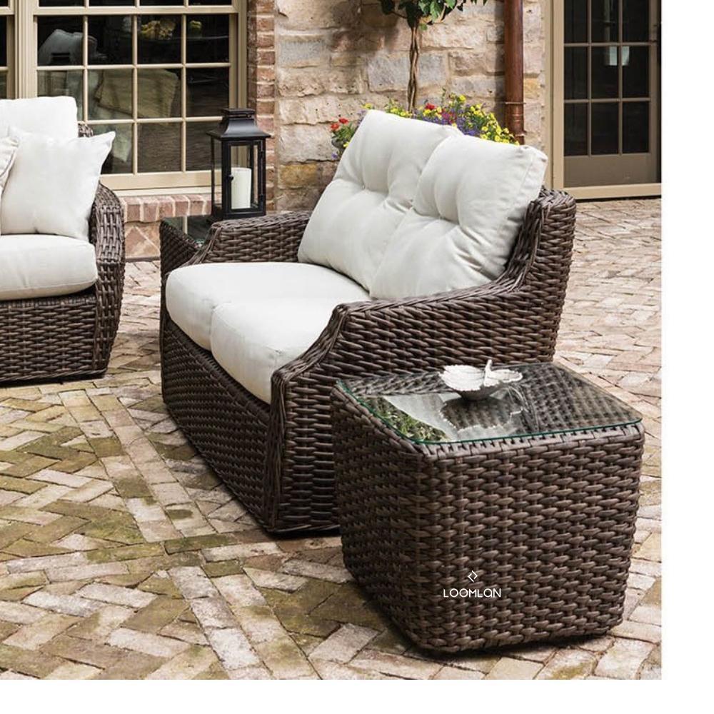LOOMLAN Outdoor - Largo Loveseat All Weather Wicker Furniture Made in USA Lloyd Flanders - Outdoor Sofas & Loveseats
