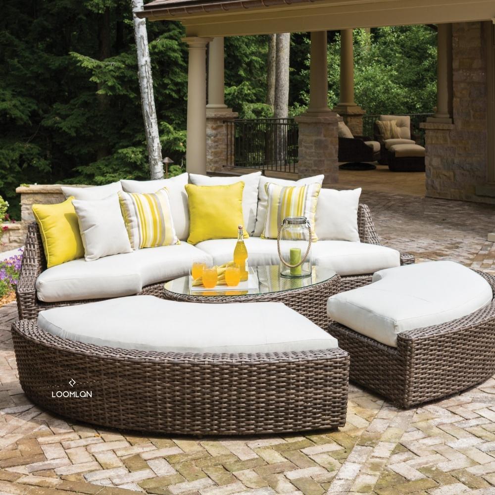 LOOMLAN Outdoor - Largo Outdoor Replacement Cushions For Left Arm Curved Sofa Sectional - Outdoor Replacement Cushions