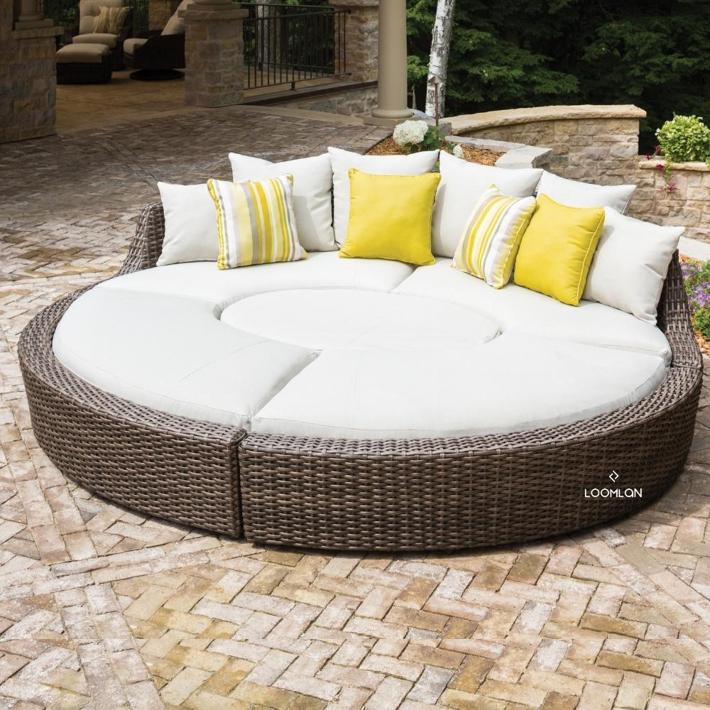 LOOMLAN Outdoor - Largo Outdoor Replacement Cushions For Right Arm Curved Sofa Sectional - Outdoor Replacement Cushions