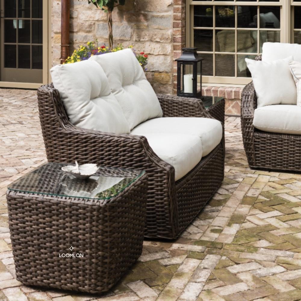 LOOMLAN Outdoor - Largo Outdoor Sunbrella Replacement Cushions For Loveseat Lloyd Flanders - Outdoor Replacement Cushions