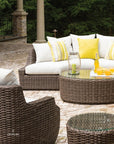 LOOMLAN Outdoor - Largo Right Arm Curved Sofa Sectional All Weather Wicker Furniture - Outdoor Modulars