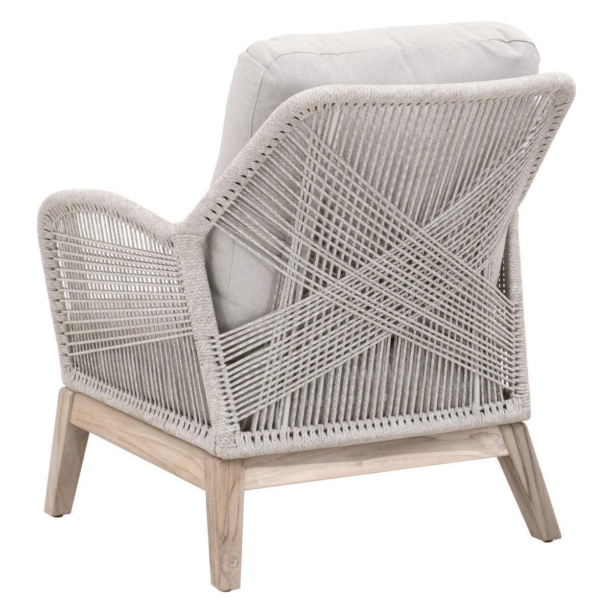 LOOMLAN Outdoor - Loom Outdoor Rope Club Chair Taupe Rope Gray Teak Wood - Outdoor Lounge Chairs