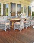 LOOMLAN Outdoor - Mackinac Teak Wood and Wicker Outdoor Furniture Dining Set for 8 - Outdoor Dining Sets