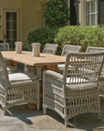LOOMLAN Outdoor - Mackinac Teak Wood and Wicker Outdoor Furniture Dining Set for 8 - Outdoor Dining Sets