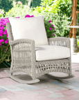 LOOMLAN Outdoor - Mackinac Wicker Outdoor Rocker Lounge Chair With Cushions Lloyd Flanders - Outdoor Lounge Chairs