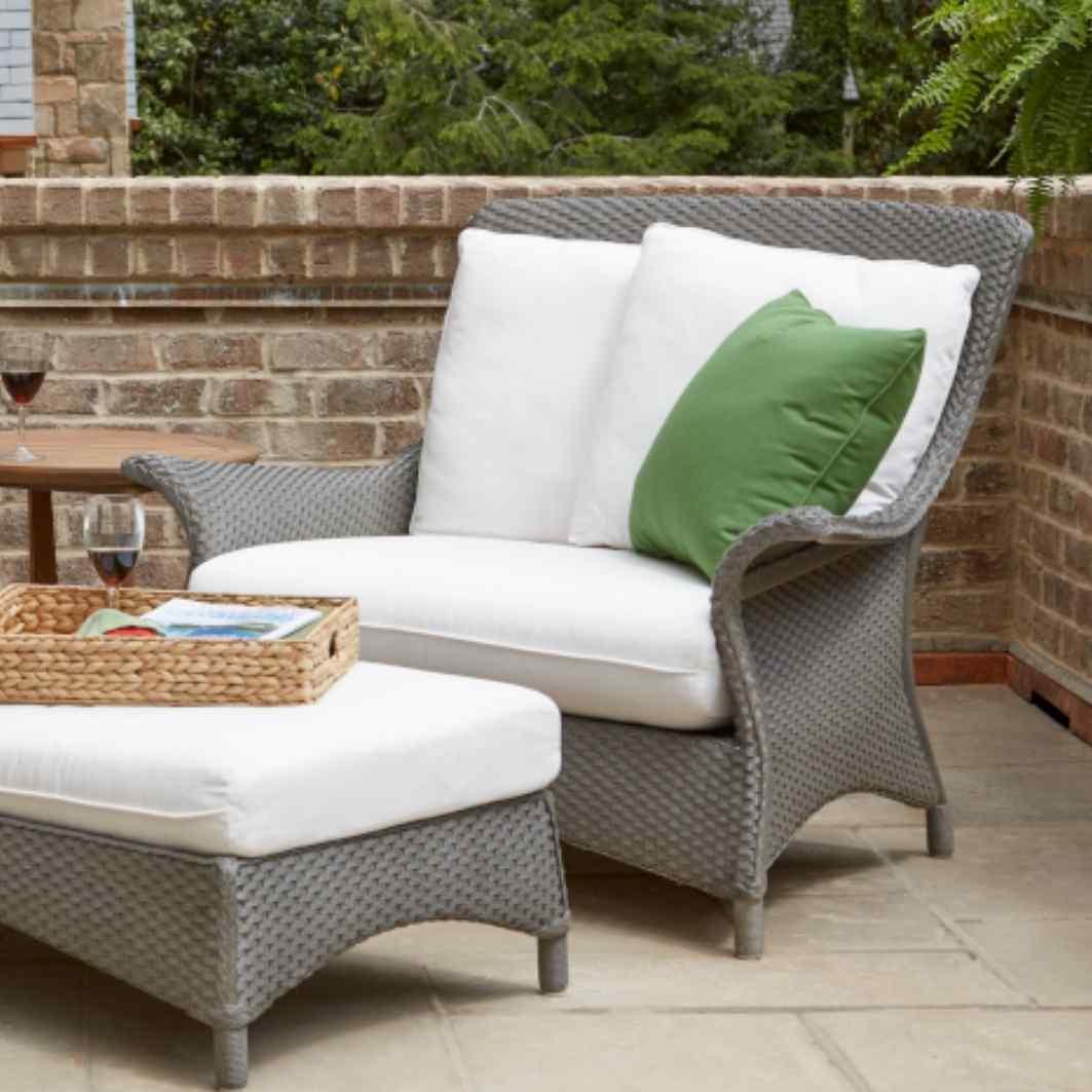 LOOMLAN Outdoor - Mandalay Outdoor Furniture Sunbrella Replacement Cushions For Ottoman - Outdoor Replacement Cushions