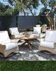 LOOMLAN Outdoor - Mandalay Swivel Rocker Lounge Chair Premium Wicker Furniture - Outdoor Lounge Chairs