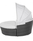 LOOMLAN Outdoor - Manhattan Grey Wicker Canopy Daybed Commercial Outdoor Furniture - Outdoor Cabanas & Loungers