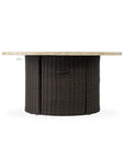 LOOMLAN Outdoor - Mesa 48" Round Fire Table With Light Travertine Top Lloyd Flanders - Outdoor Fire Tables