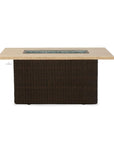 LOOMLAN Outdoor - Mesa 52" Rectangular Fire Table with Light Travertine Top Lloyd Flanders - Outdoor Fire Tables