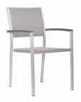 LOOMLAN Outdoor - Metropolitan Arm Chair (Set of 2) Brushed Aluminum - Outdoor Accent Chairs