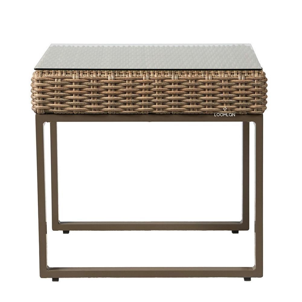 LOOMLAN Outdoor - Milan 25" Square End Table Premium Wicker Furniture Made In USA - Outdoor Side Tables
