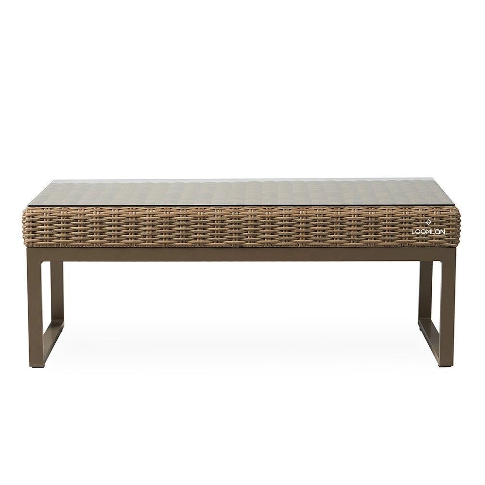 LOOMLAN Outdoor - Milan 49" Rectangular Cocktail Table Made In USA Lloyd Flanders - Outdoor Coffee Tables