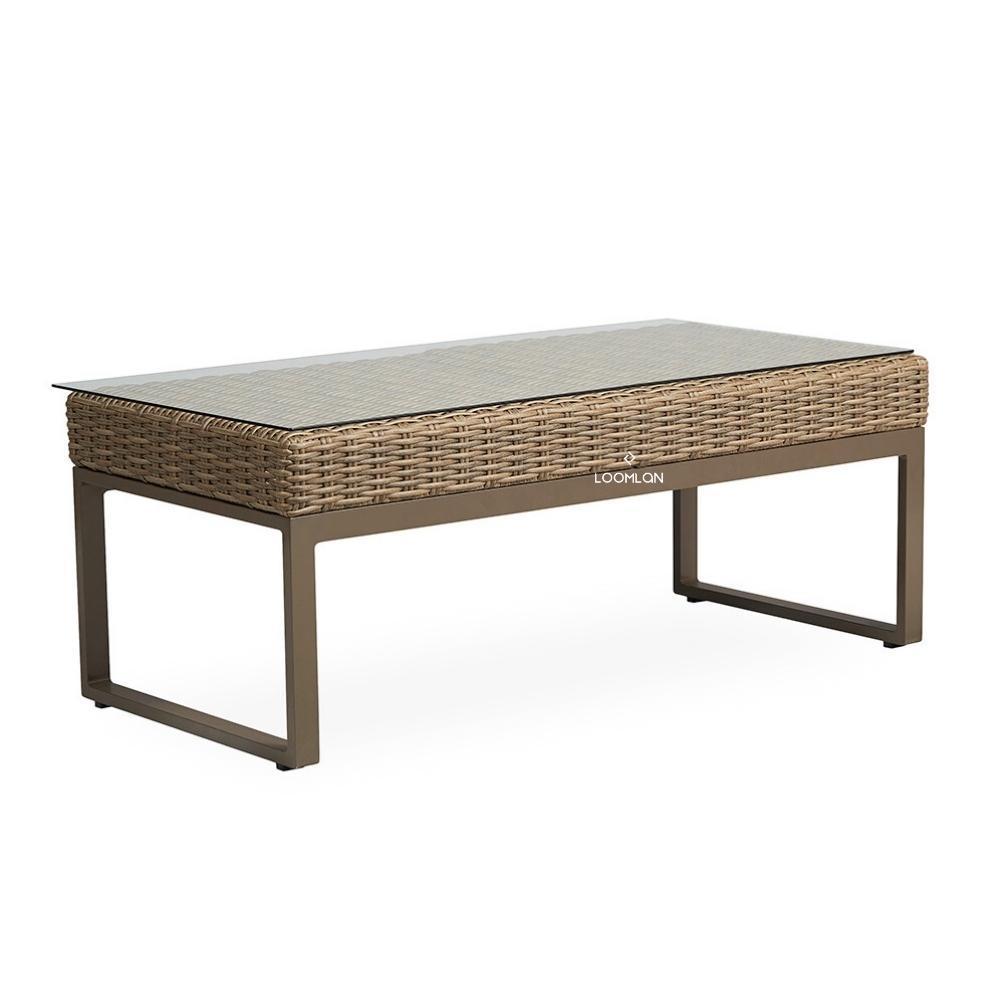 LOOMLAN Outdoor - Milan 49" Rectangular Cocktail Table Made In USA Lloyd Flanders - Outdoor Coffee Tables