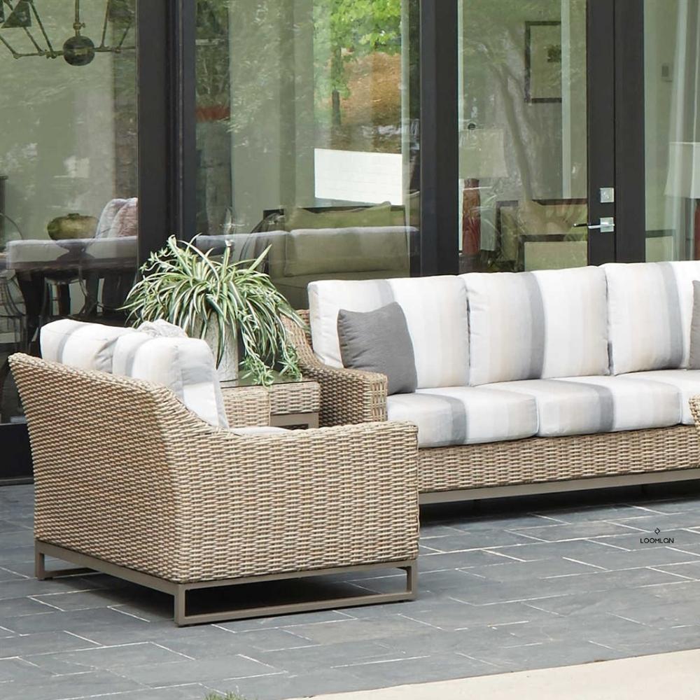 LOOMLAN Outdoor - Milan Sofa Premium Wicker Furniture Made In USA Lloyd Flanders - Outdoor Sofas & Loveseats