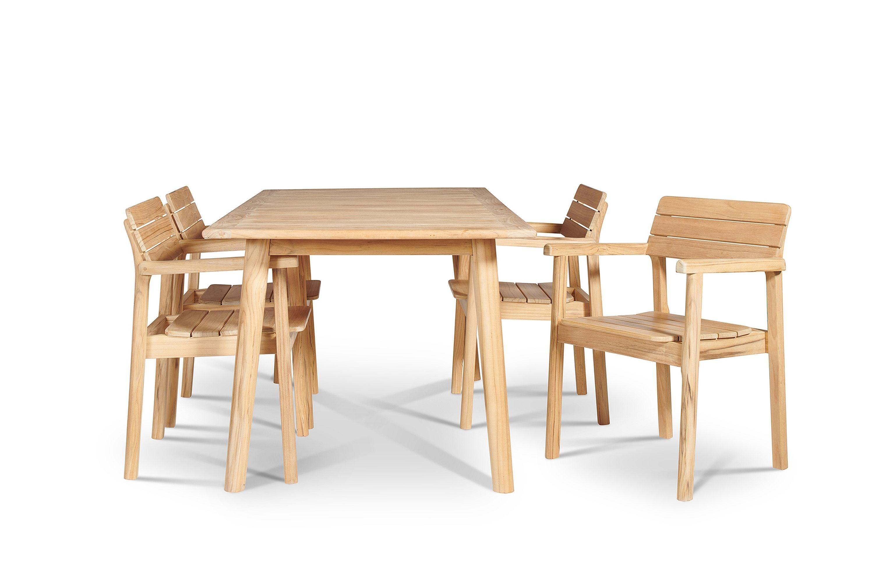 LOOMLAN Outdoor - Modurn Rectangular Teak Outdoor Dining Table - Outdoor Dining Tables