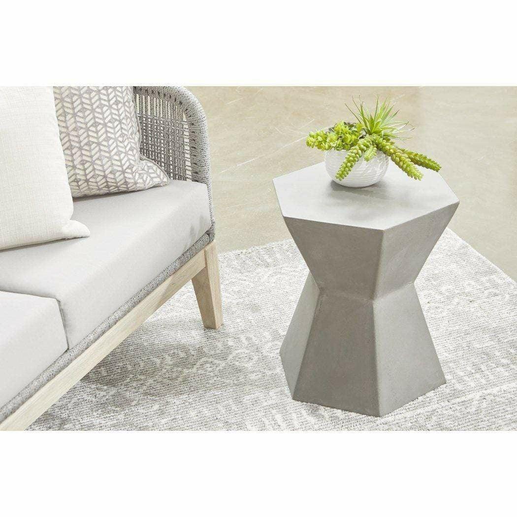 LOOMLAN Outdoor - OPEN BOX Round Bento Accent Table Slate Gray Concrete - Outdoor Side Tables
