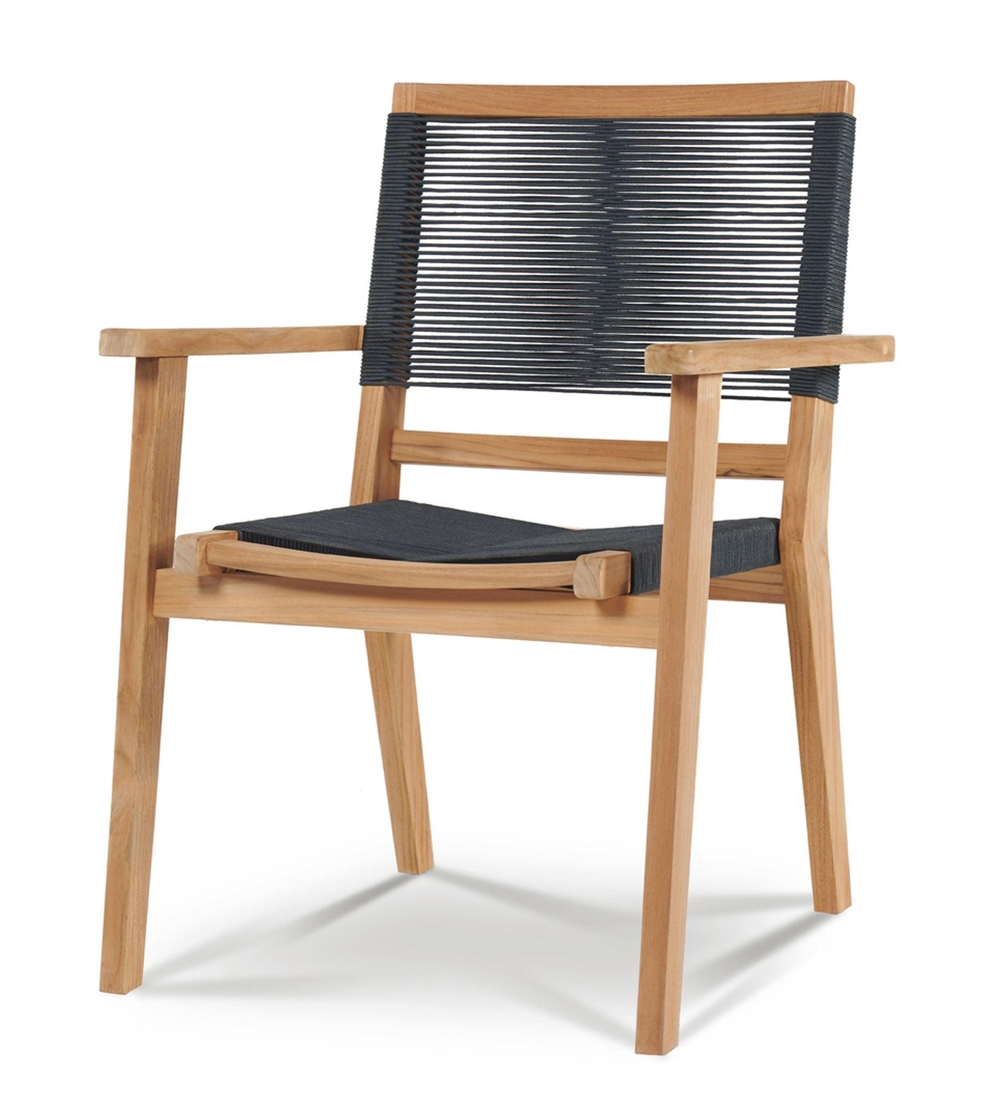 LOOMLAN Outdoor - Oslo Teak Outdoor Stacking Armchair (Set of 2) - Outdoor Dining Chairs