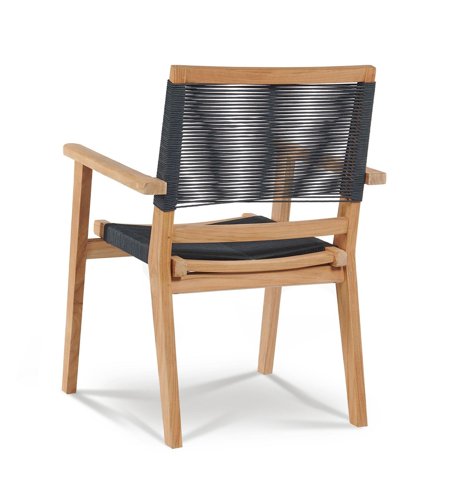LOOMLAN Outdoor - Oslo Teak Outdoor Stacking Armchair (Set of 2) - Outdoor Dining Chairs