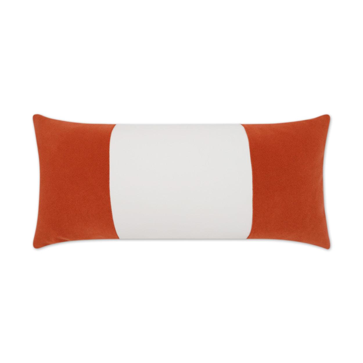 LOOMLAN Outdoor - Outdoor Sundance Band Lumbar Pillow - Orange - Outdoor Pillows