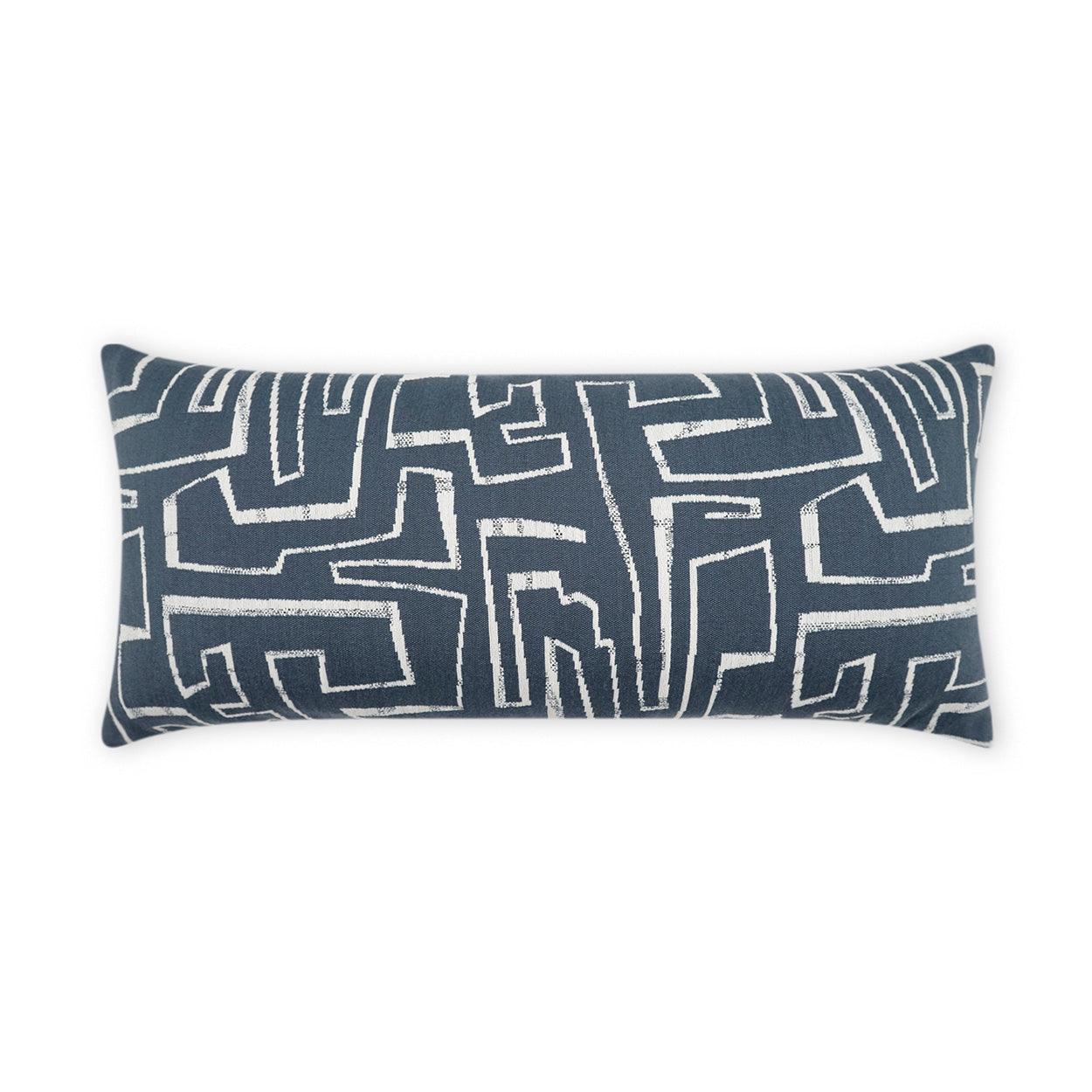 LOOMLAN Outdoor - Outdoor Theon Lumbar Pillow - Blue - Outdoor Pillows