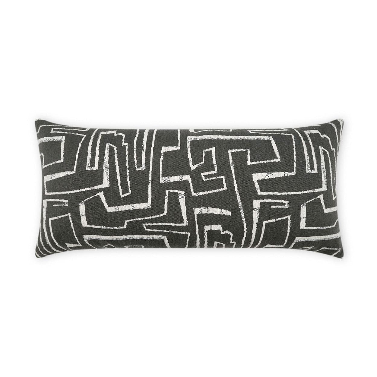 LOOMLAN Outdoor - Outdoor Theon Lumbar Pillow - Onyx - Outdoor Pillows