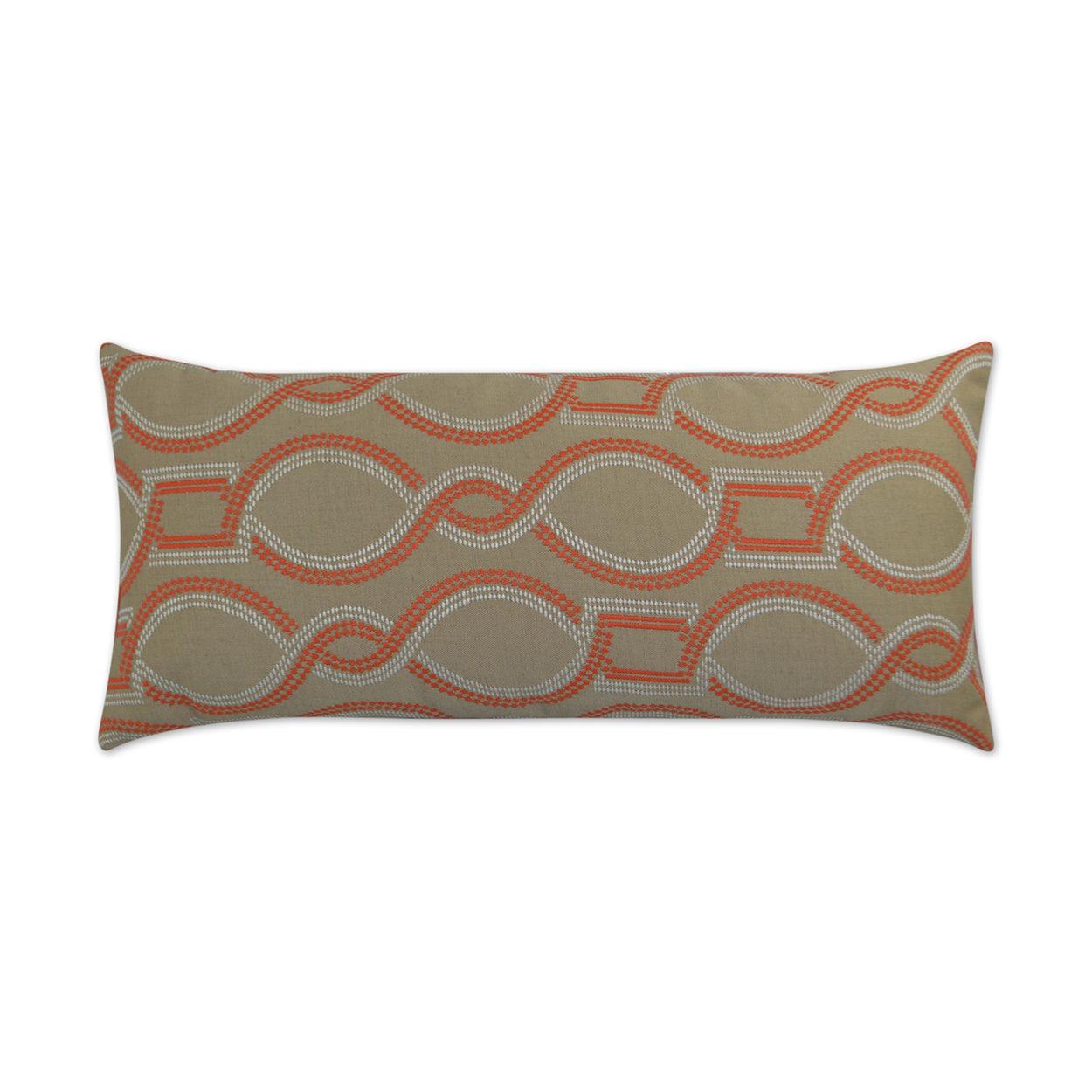 LOOMLAN Outdoor - Outdoor Twist Lumbar Pillow - Orange - Outdoor Pillows