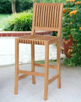 LOOMLAN Outdoor - Palm Teak Outdoor Bar Chair - Outdoor Bar Stools