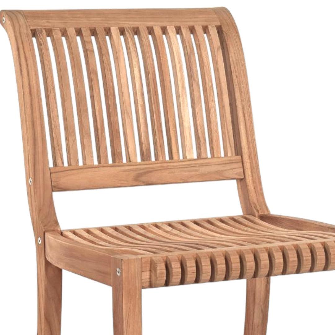 LOOMLAN Outdoor - Palm Teak Outdoor Side Chair - Outdoor Dining Chairs
