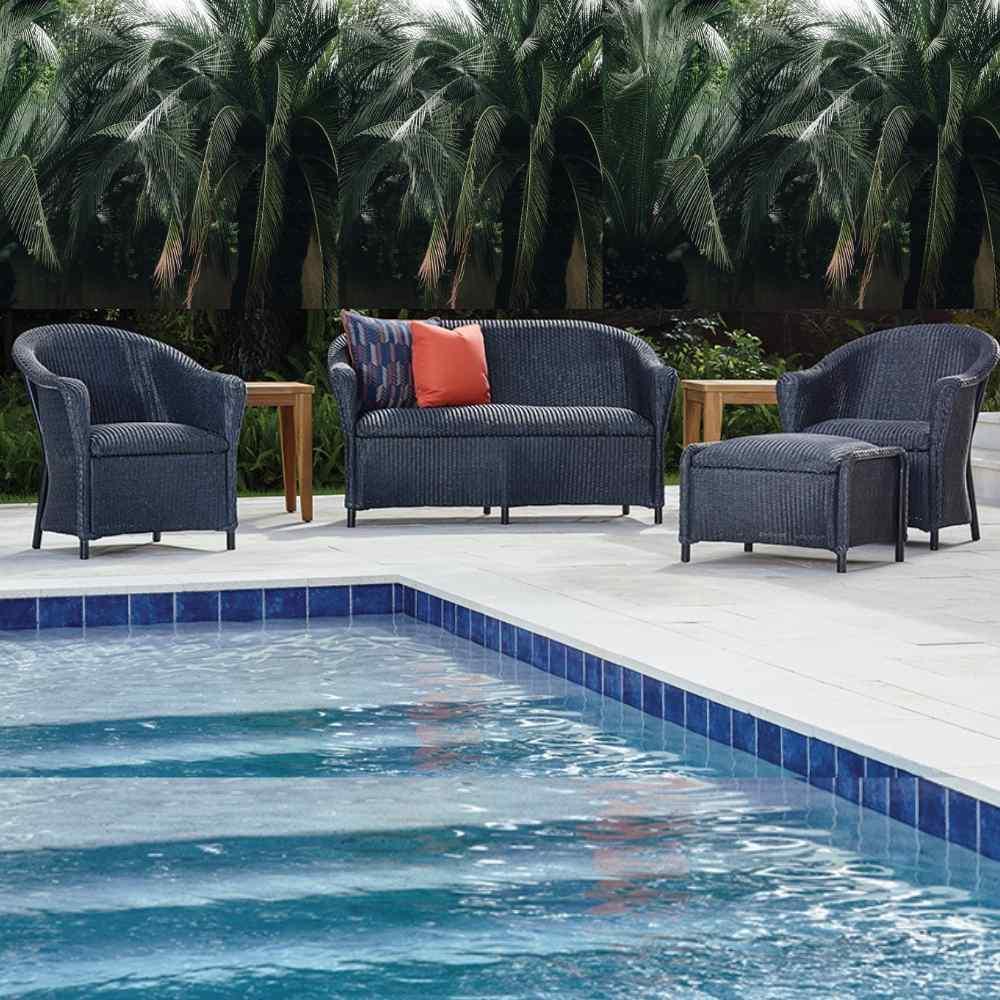 LOOMLAN Outdoor - Reflections Wicker Loveseat With Padded Seat Lloyd Flanders - Outdoor Sofas & Loveseats