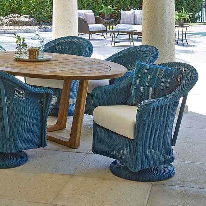 LOOMLAN Outdoor - Reflections Wicker Patio Swivel Rocker Dining Chair Lloyd Flanders - Outdoor Dining Chairs