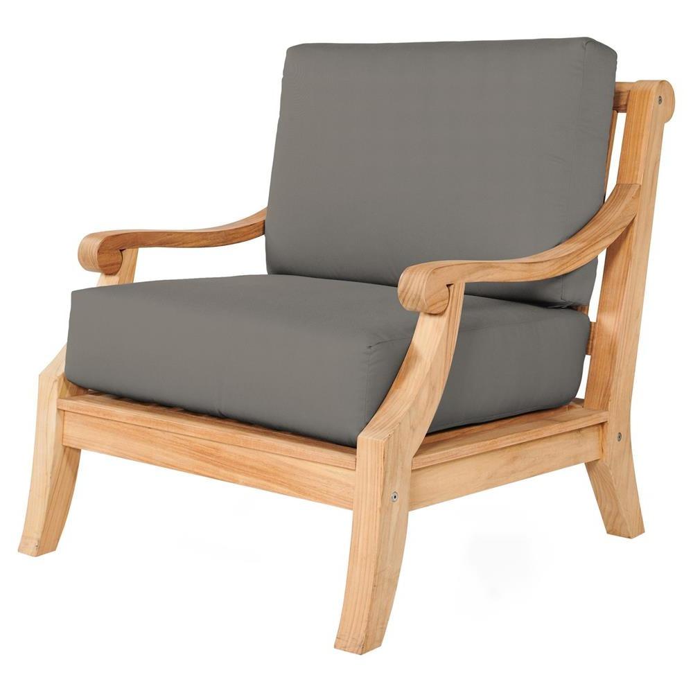 LOOMLAN Outdoor - Sonoma Teak Deep Seating Outdoor Club Chair with Sunbrella Cushion - Outdoor Lounge Chairs