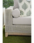 LOOMLAN Outdoor - Tropez Outdoor 90" Sofa Taupe & White Rope Pumice Gray Teak - Outdoor Sofas & Loveseats