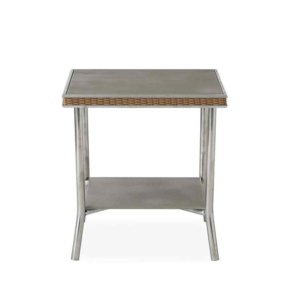 LOOMLAN Outdoor - Visions 20" Square End Table With Taupe Glass Lloyd Flanders - Outdoor Side Tables