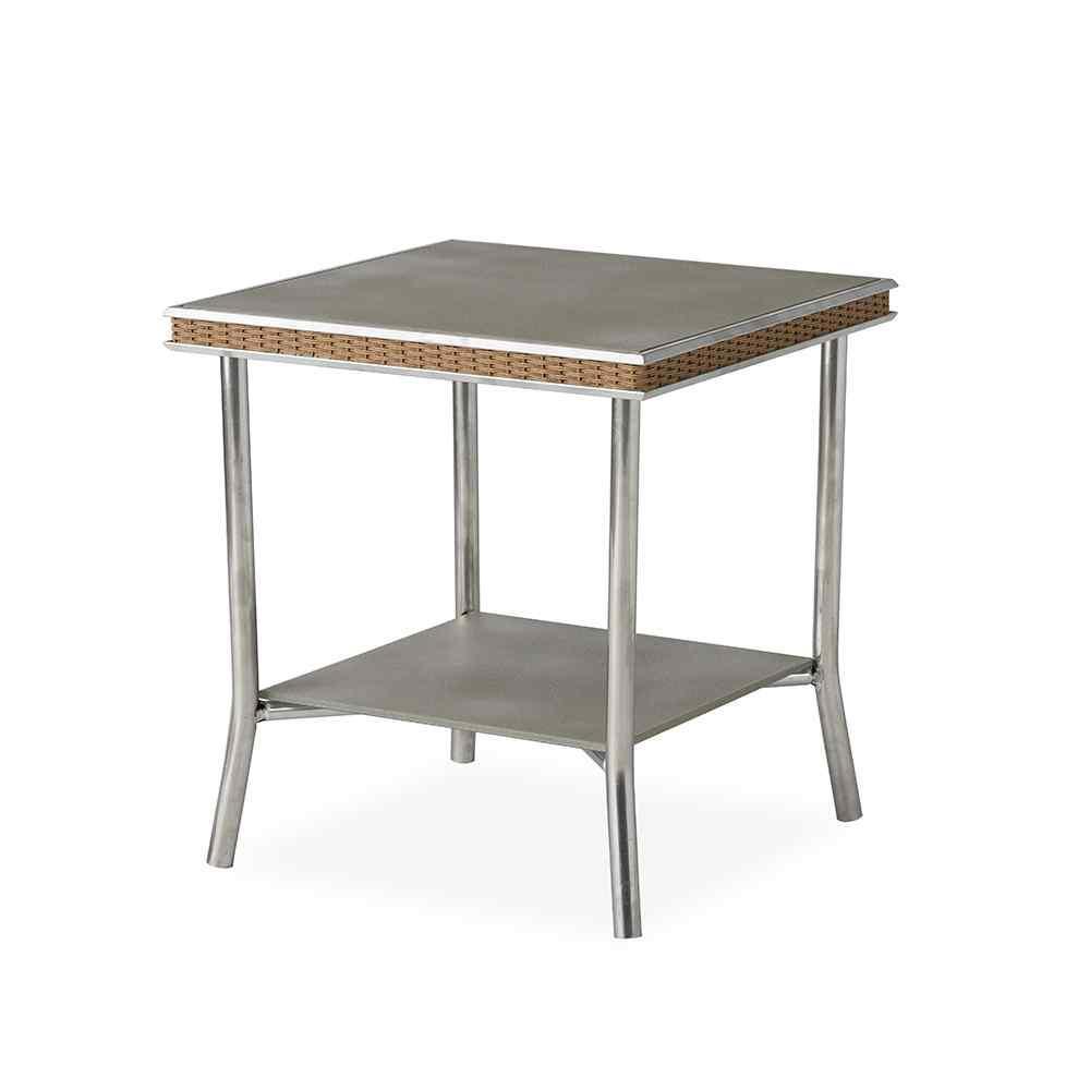 LOOMLAN Outdoor - Visions 20" Square End Table With Taupe Glass Lloyd Flanders - Outdoor Side Tables