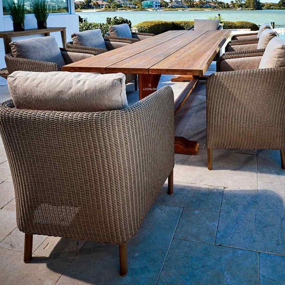LOOMLAN Outdoor - Visions Dining Armchair Premium Wicker Furniture Lloyd Flanders - Outdoor Dining Chairs