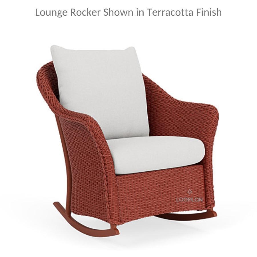 LOOMLAN Outdoor - Weekend Retreat Rocker Lounge Chair Set With Ottoman Lloyd Flanders - Outdoor Lounge Sets