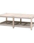 LOOMLAN Outdoor - Wrap Outdoor Rectangular Coffee Table With Storage Shelf - Outdoor Coffee Tables