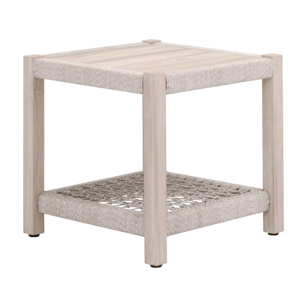 LOOMLAN Outdoor - Wrap Outdoor Side Table With Storage Shelf - Outdoor Side Tables