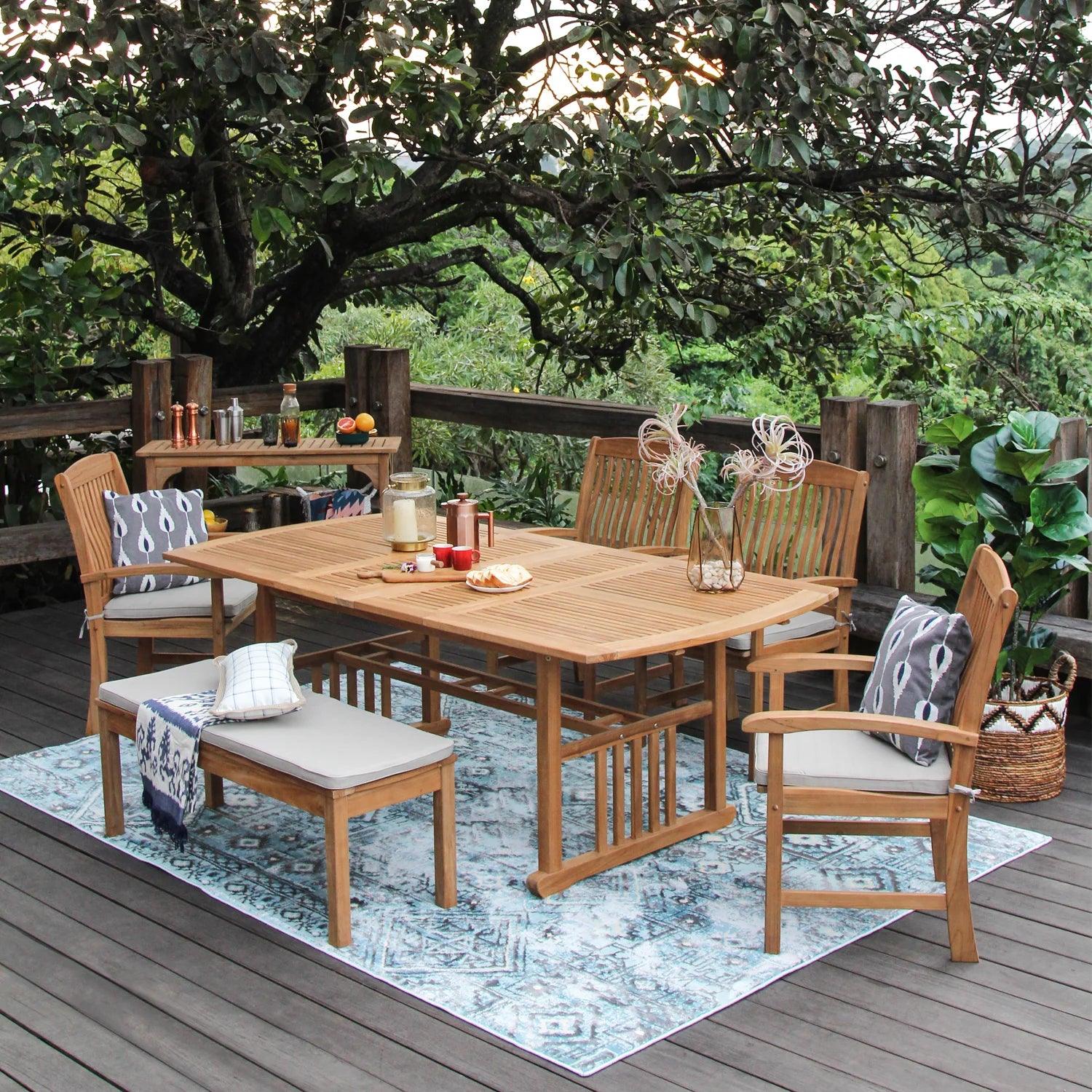 Teak Outdoor Dining Tables: Durable, Versatile and Accessible - LOOMLAN Outdoor