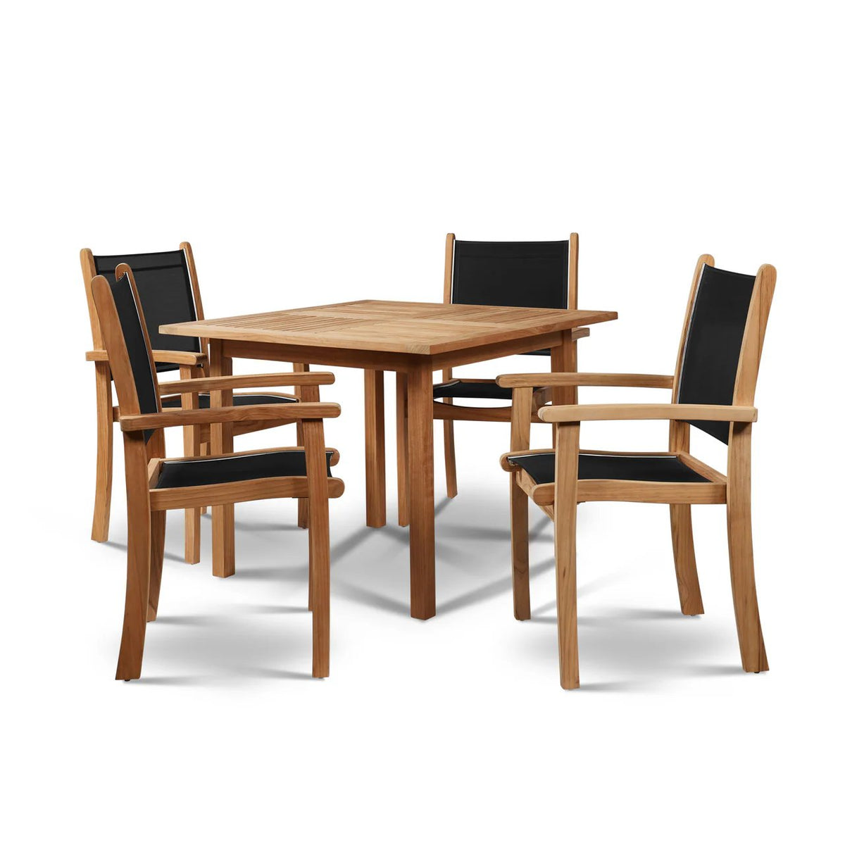 Pearl Stacking Teak Outdoor Dining Armchair 4PC -- view 3