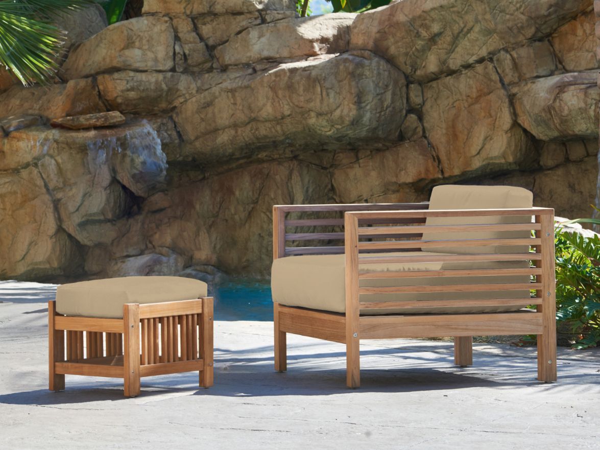 Soleil Teak Patio Lounge Set with Sunbrella Cushion 2PC -- view 41