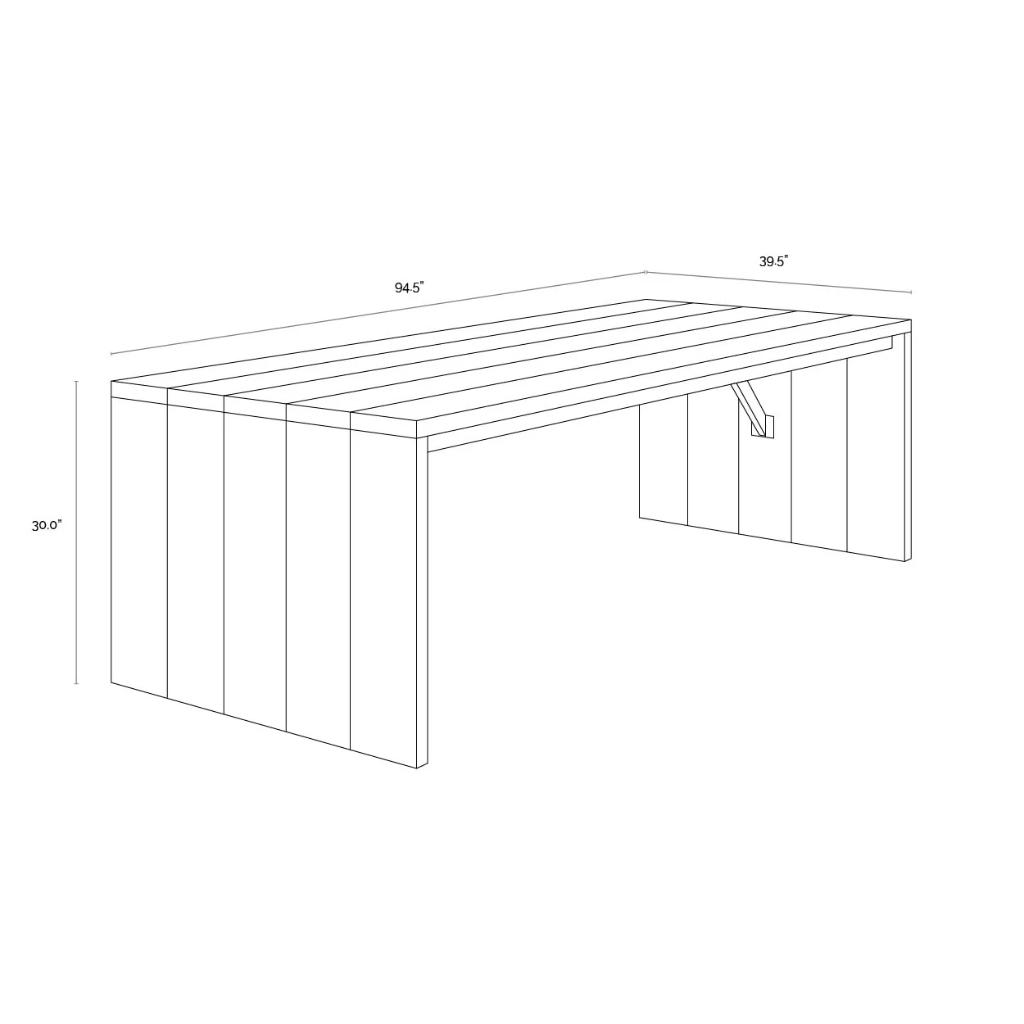 Viga Wooden Outdoor Rectangular Dining Table