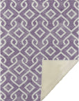 Offset Stripes Purple Washable Indoor-Outdoor Rug