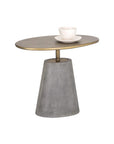 Kadin Concrete Based Steel Oval Side Table