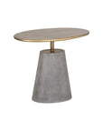 Kadin Concrete Based Steel Oval Side Table